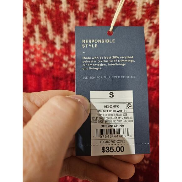 Universal Thread Pink Fair Isle Turtleneck Sweater Women’s Small NWT Fall 2023 - Picture 4 of 7